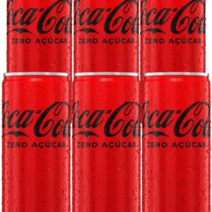 Coca Cola Sem Açúcar Lata 310ml, 6 unidades
