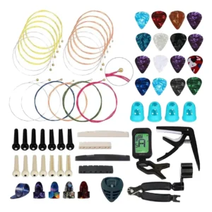 Kit De Acessórios De Guitarra De 66 Peças, Palhetas, Pinos