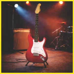 Guitarra Elétrica Stratocaster Queen's D137561 Vermelha/Branca Hardwood 6 Cordas