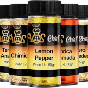 Kit 5 Temperos Naturais Premium sem Conservantes até 130g, Lemon Pepper Páprica Defumada Chimichurri Ana Maria Edu Guedes