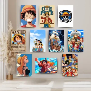 Kit Mini Quadros One Piece 10 Un Geek Decoração Quarto 14x20