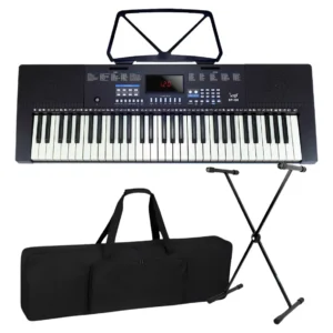 Kit Teclado Musical Estudante Iniciante 5/8 + Capa Suporte