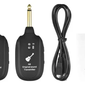Sistema Transmissor Receptor Guitarra Sem Fio Plug P10 Ambidestro Black