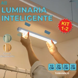 Smart Luminária Inteligente Ultra LED com sensor de movimento sem fio e Recarregável USB fino barra 10/20/30/50c