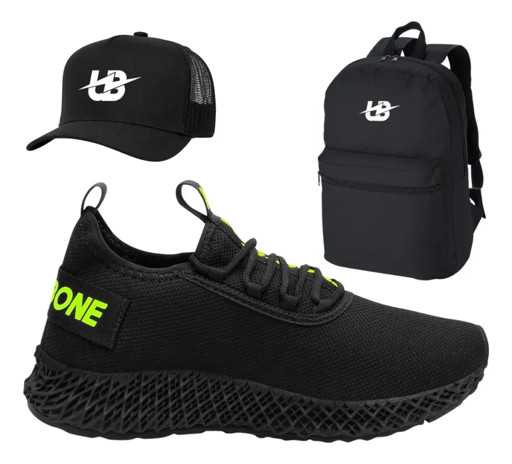 Tenis Academia Caminhada Corrida Macio Kit Boné E Mochila