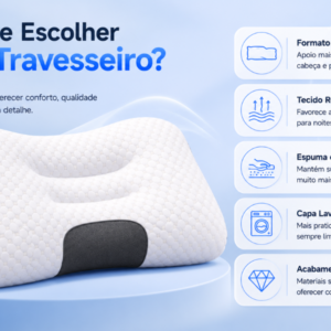 Travesseiro Cervical Ortopédico Espuma Ergonômico Anatômico 74x48 cm